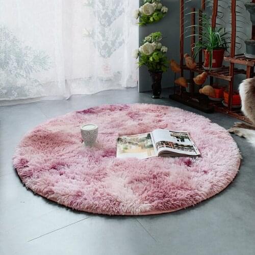 Nordic Ins Tie-dye Round Carpet Colorful Fluffy Circles Coffee Table Blanket Bedroom Hanging Basket Yoga Rug Thick Soft