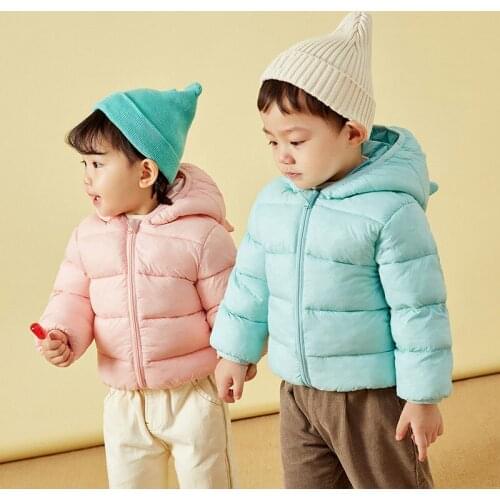 1-6 Year Baby Girls Boys Coat Warm Kids Jacket Hooded Cotton Down Coat Winter Autumn Children Costume Cute Toddler Outerwear