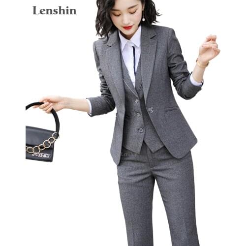 Lenshin Women's Trouser Suits With A Vest China