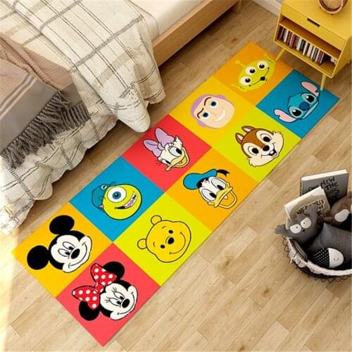 Cartoon Kids Mat160x60cm Door Mat Mickey Minnie Floor Mat Kitchen Carpet Long Non-Slip Floor Rug Bedroom Home Door Mat