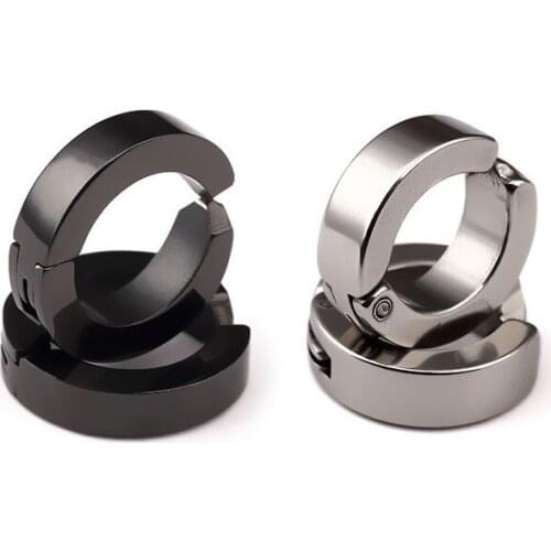 Top Quality Anti Allergy Titanium Stainless Steel Men Womens Round Clip Earrings Ear Cuff Hoop Non Piercing Clip on Ear Jewelry