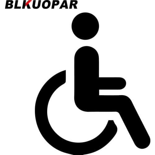 BLKUOPAR for Disabled Sign Car Stickers Fashionable Simple Decals Cartoon Windshield Surfboard Decor Car Door Protector