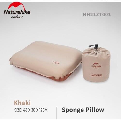 Naturehike Ultralight Inflatable Pillow Height 12 Elastic Sponge Mute Pillow Outdoor Travel Camping Tent Office Rest Sleeping