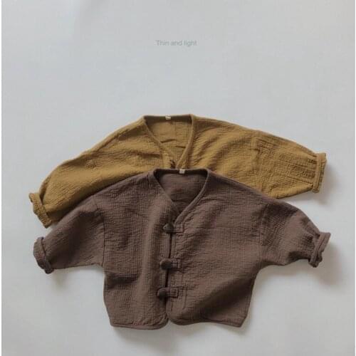 2021 New Arrival Girls Boys Coat Spring Cotton Linen Full Sleeve Fashion Kids Jacket 1-6 years QS799