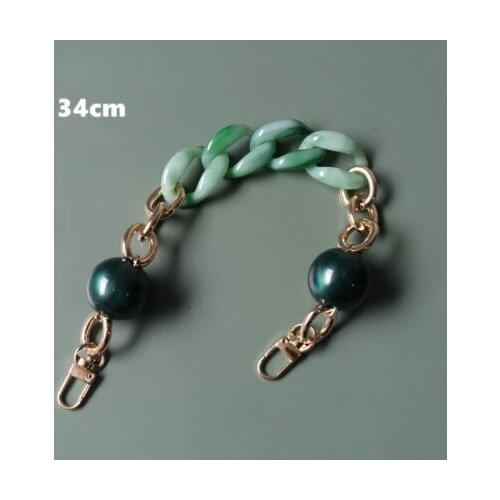 New Fashion Woman Handbag Accessory Parts Round Chain Detachable Replacement Beige White Green Strap Women Shoulder DIY Chain
