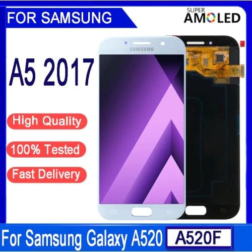 Original 5.2"AMOLED A520 LCD For SAMSUNG Galaxy A5 2017 LCD Display Touch Screen Assembly For SAMSUNG A520 SM-520F A520M Display