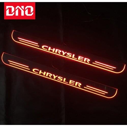 DNO Pedal LED Car Light Door Sill Scuff Plate Pathway Dynamic Streamer Welcome Lamp For Chrysler 300 300C SRT8 SRT-8 2005 - 2018