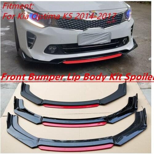 Front Bumper Spoiler Protector Plate Lip Body Kit Carbon Surface Chin Shovel Contrast Color Design For Kia Optima K5 2014-2017