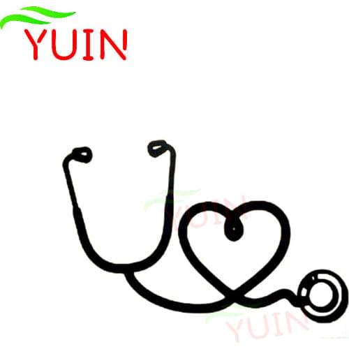 Personalized Nurse Stethoscope Love Car Sticker Fashion Cartoon PVC Window Bumper Decoration Accessories Waterproof Stickers