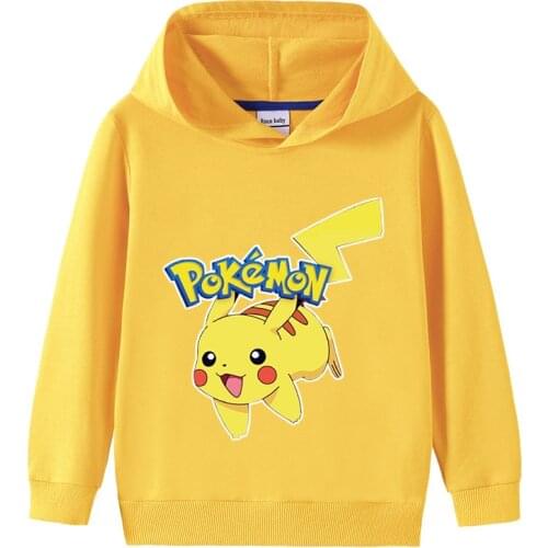 Pikachu Pokemon New Kids Clothing Baby Girls Hoodies Sweatshirts Pullover Long Sleeve Tshirt Tops Tee toddler sweatshirt