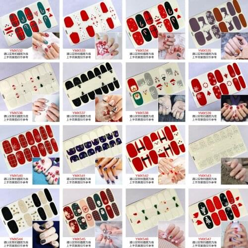 Nail art Full-Cover Sticker Sheet 14tips Sticker Polish Sticker Christmas Series YMX532-547