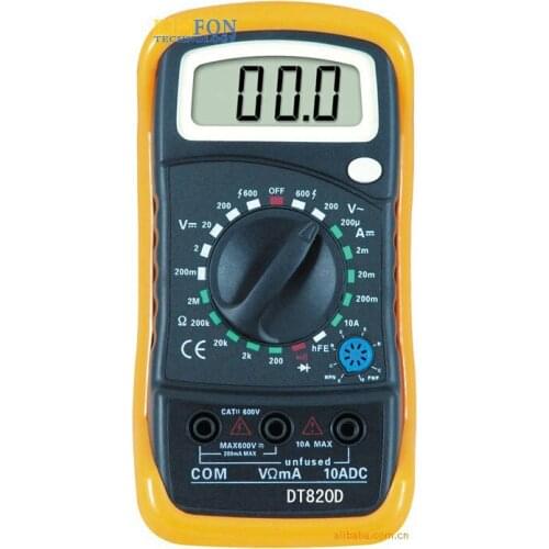 DHL Fedex 100pcs/lot AC/DC DT820D DT850 DT850L Durable Shock Multimeter
