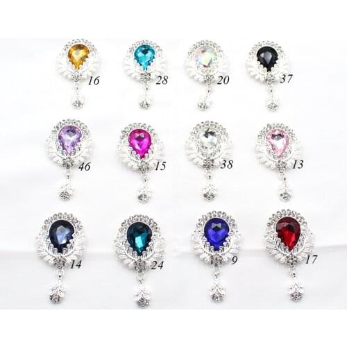 5pcs/Lot 27x50mm Silver Alloy Water Drop BroochesButtons Sewing Decor accessories DIYSewing Beautiful WeddingClothingaccessories