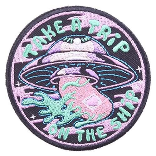 Pulaqi Diy Accessory Punk Patch Sew Iron On Patches On Clothes Stripe Anime Cute Patch Letter Embroidered Patches For Clothing