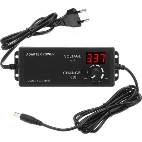 4-24V 2.5A 60W AC/DC Adjustable Power Adapter Supply EU Plug Speed Control Volt Display New