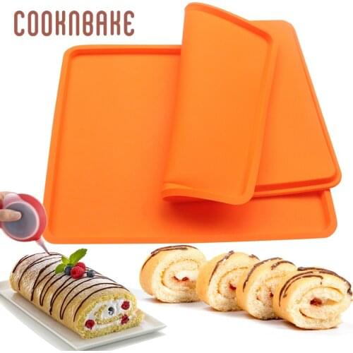 COOKNBAKE cake rolling mat silicone mold for cake pastry baking big Swiss Roll cake Sheet sponge cake bread mould