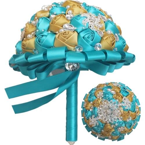 Handmade Wedding Bouquet Pearls Bridal Wedding Accessories Bouquet Bridesmaid Hand Holding Flowers Bouquets P1001