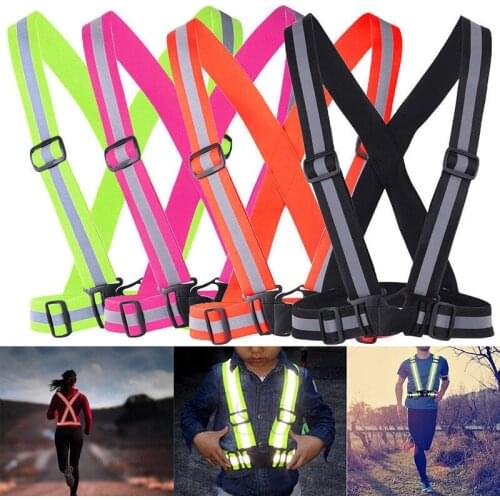 NEW Security Safety Reflective Vest Belt Stripe Strap Night Running Jogging Biking