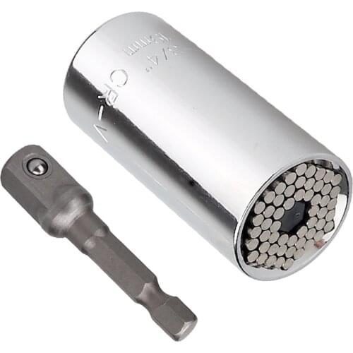 Wrench Universal Sleeve Head Set Magic Socket Sleeve 7-19mm Spanner Key Gator Style Grip Multi Hand Tools Cr-v Sleeve