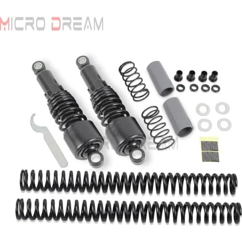 10.5" Rear Shocks Progressive Suspension For Harley Dyna Low Rider Street Fat Bob FXD FXDB FXDF FXDC 2006-17 Black Absorber Kit