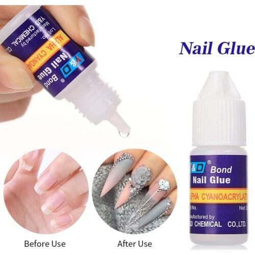 1/5/10Pcs Mini Beauty Nail Glue Fast Drying Nail Art Glue False Art Decorate Tips Acrylic Glue Nail Accessories For Rhinestones