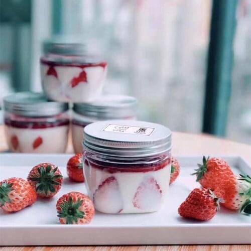 10pcs High Quality Net Red Aluminum Lid Cake Jar Dessert Packaging Box Transparent Ice Cream Sauce Pudding Yogurt Plastic Box