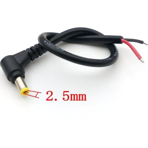 100pcs 2.5mm x 5.5mm DC Power Right angle Male Plug 18AWG CABLE 26cm
