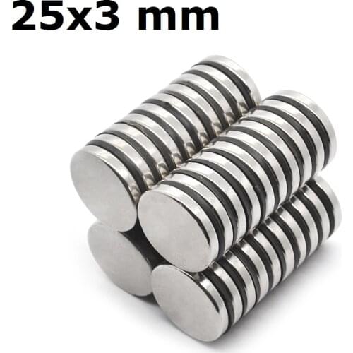 2/5/10/20 Pcs 25x3 Neodymium Magnet 25mm x 3mm N35 NdFeB Round Super Powerful Strong Permanent Magnetic imanes Disc 25x3
