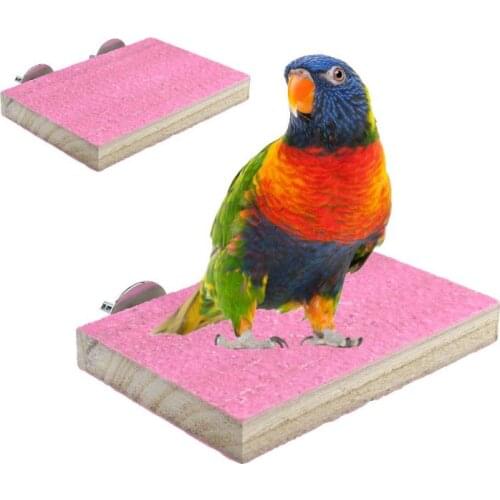 2 Pcs/set Bird Perches Wood Stand Playground Paw Grinding Rope Parrot Cage Climbing Ropes Swing Spiral Standing Toy C63B