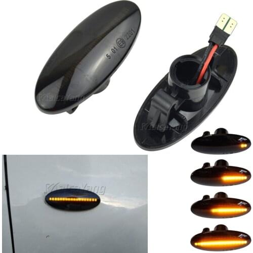 2PCS LED Turn Signal Side Marker Lights Black SMD For Smart Forfour W453 2015-2019 Dynamic Flasher Blinker Indicator