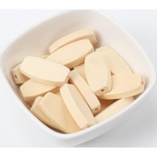 20Pcs Natural Strip Wooden Round Loose Spacer Beads for Jewelry Making Diy 26x12mm New KL137