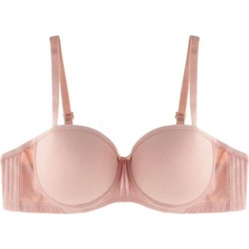 Girl Summer New Breathable Push Up Bra Sexy Lady 1/2 Cup with Steel Ring Smooth Solid Color Bras