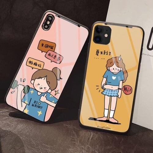 Sushi cat Phone Case Tempered Glass For iPhone 12 Pro Max Mini 11 Pro XR XS MAX 8 X 7 6S 6 Plus SE 2020 case