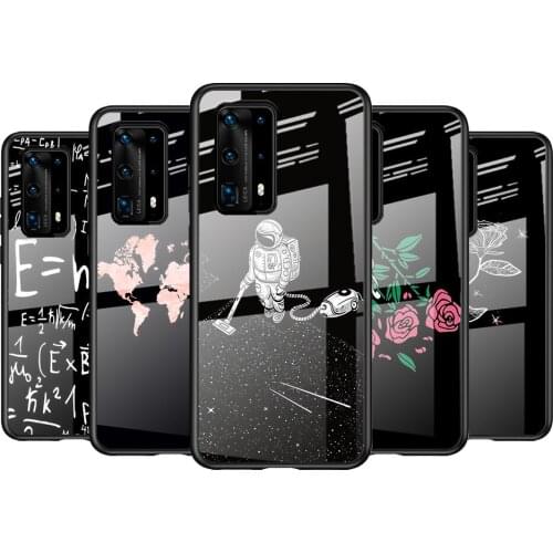 Tempered Glass Cover Move on the Space For Huawei P40 P30 P20 P10 Pro Plus Lite 5G 2019 Shockproof Shell Phone Case