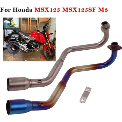 For Honda MSX125 MSX125SF M3 Motorcycle Exhaust Pipe Muffler Escape System Modified Front Link Pipe 51mm Slip On