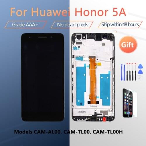 For Huawei Honor 5A CAM-AL00 CAM-TL00 LCD screen assembly with front case touch glass,With repair parts For Honor 5A LCD Display