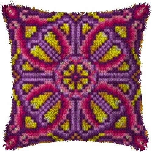 Purple lattice latch hook pillow carpet embroidery cross-stitch pillow Foamiran for crafts do it yourself button carpet