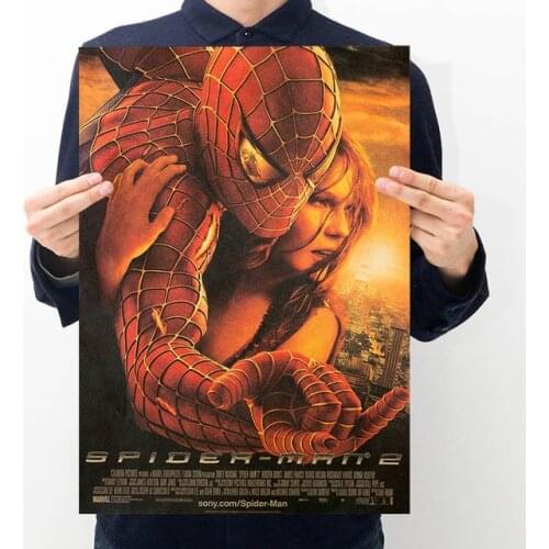 Hot Marvel Figures Toys The Avengers 4 Iron Man Captain America Vintage Kraft Paper Home Decor Art Retro Prints Boys Toy Gifts