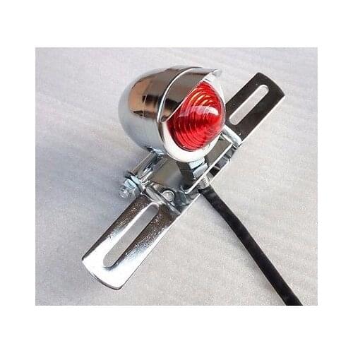 Chrome Motorcycle Bullet Tail Stop Light Chopper Bobber Cruiser Cafe Racer VT CB