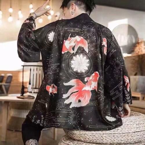 Fanceey Fashion Samurai Japanese Style Kimono Haori Men Women Cardigan Yukata Anime Clothes Streetwear Japanese Kimono Beachwear