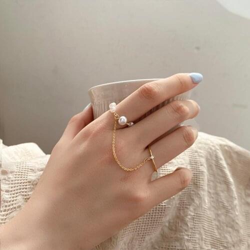 Pearl Rings Set for Women Minimalist Vintage Gold Silver Color Wedding Finger Ring Korean Style Bands Fashion Simple Jewelry