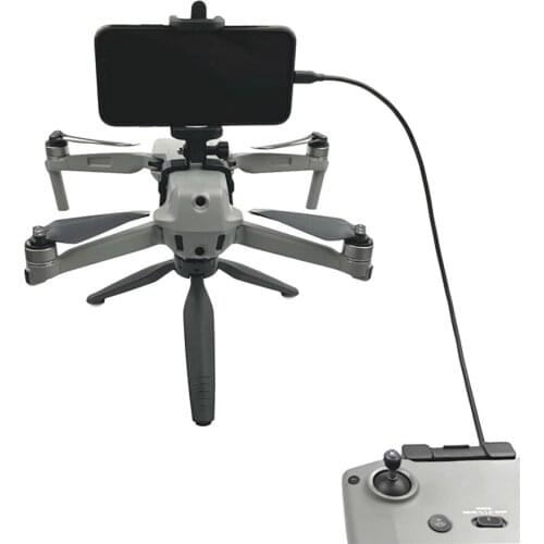 For DJI Mavic Air 2 Drone Stabilizer Bracket Handheld Gimbal Modified Parts Phone Remote Control Clip with 1/4 Port Tripod