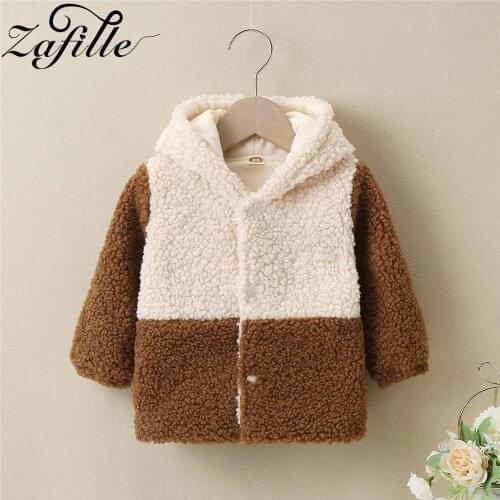 ZAFILLE 2021 Winter Toddler Baby Clothes Cute Bear Ears Plush Baby Jacket Hooded Warm Hooded Outerwear Baby Girls Boys Coat