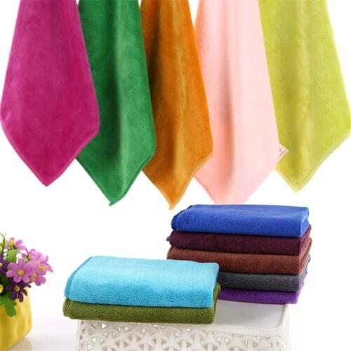 BEI direct deal wholesale 30*30CM towel thickened nano microfiber square hand towel household cleaning Quick drying solid towel