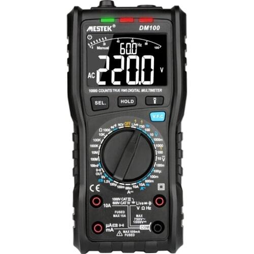 MESTEK 10000 Counts True RMS Digital Multimeter Measuring AC/DC Voltage Current Resistance Capacitance Anti-burn Fuse Alarm