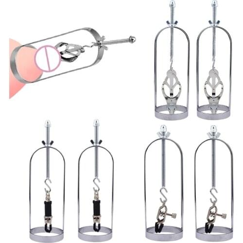 Breast Sex Toys For Women Nipple Clamps 3 Styles Metal Silver Nipple Sucker Adjustable Traction Stimulator Erotik Flirting Clips