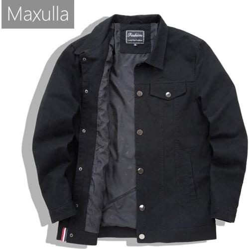 Maxulla Men usual jackets spring shirt-jacket men original solid jackets black men street wear Mla064