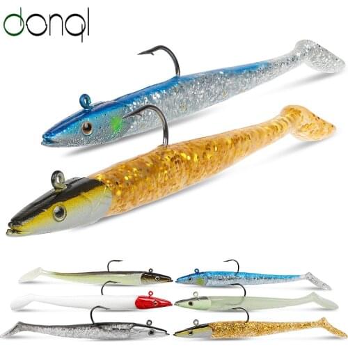DONQL 2pcs Jig Head Soft Fishing Lure 10g 19g 22g Silicone Baits Jigging Lure Sinking Lead Head Easy Shiner Shad Fishing Baits
