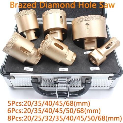 Drill bit set Brazed Angle grinder diamond M14 thread multifunctional Dry vacuum Hole saw for Granite Marble Ceramic Tile Glass