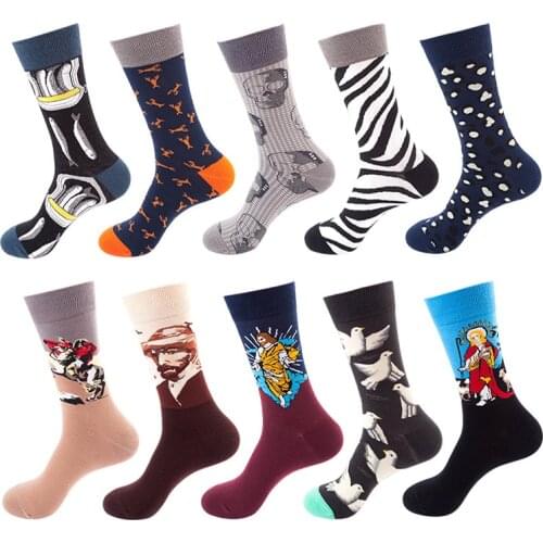 Oil Painting Retro Design Women Socks Autumn Winter World Famous Art Mural Harajuku Skateboard men and women Cotton Socks